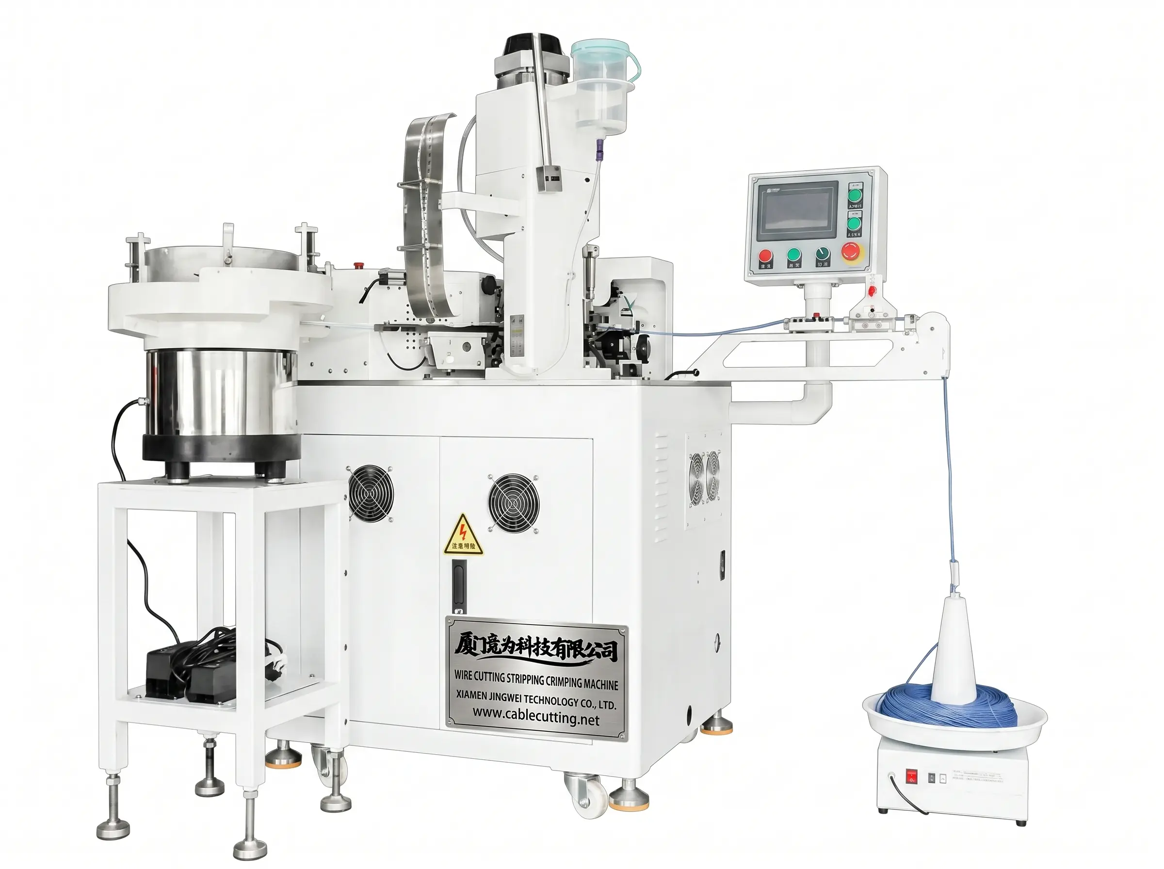 Máquina Automática de Inserção de Manga e Torção de Estanhagem para Cabos