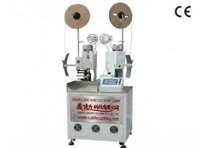 Máquina Automática de Cortar, Descascar e Crimpar Fios Dupla Ponta - Wire Cut Strip Crimp Machine - Máquina Automática de Crimpar Terminais