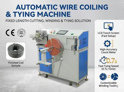 Máquina Automática de Corte, Enrolamento e Amarração de Cabos WPM-18-45 - Máquina de Enrolamento e Amarração