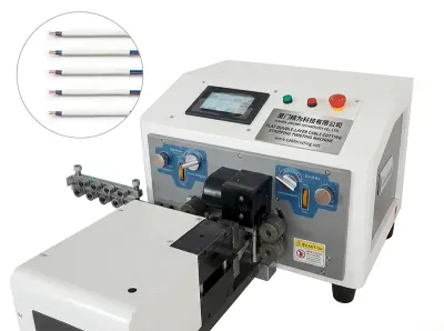 Máquina Automática de Corte, Decapagem e Torção de Cabo Plano Dupla Camada WPM-320 - Máquina Automática de Descascamento de Fios
