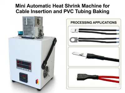 Máquina Mini Automática de Encolhimento a Quente para Inserção de Cabos e Cozimento de Tubos PVC JW-HST-05B - Equipamento Auxiliar para Chicotes Elétricos