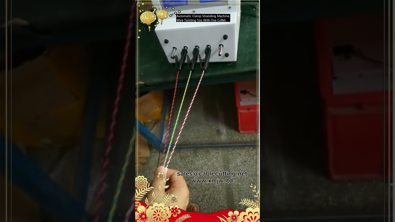 Máquina Automática de Encordoamento com Grampo e Torção de Fios com 5 Mandris