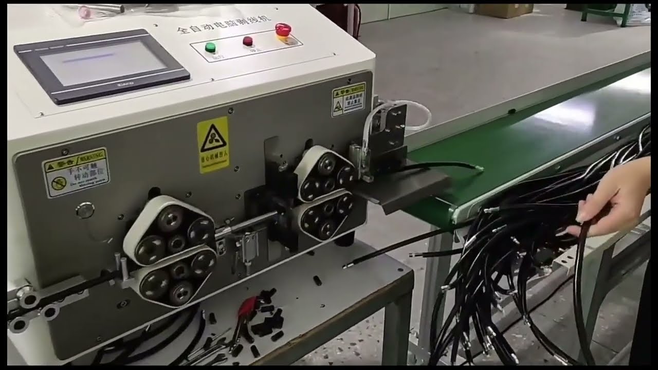 Máquina Automática de Decapar Fios 50mm² | Corte, Crimpagem e Decapagem com 8 Rodas