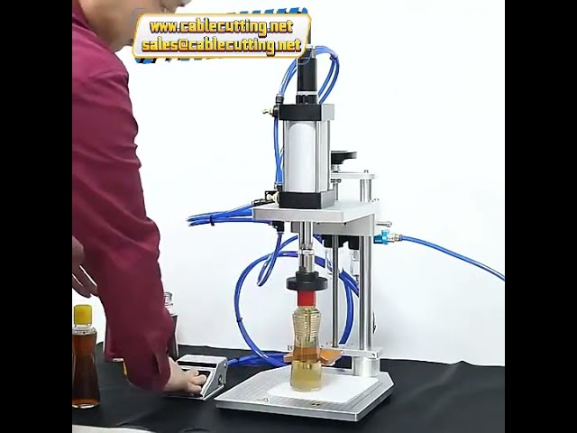 Máquina Pneumática de Selagem para Garrafas de Vinho Tinto - Tampa de Alumínio Automática