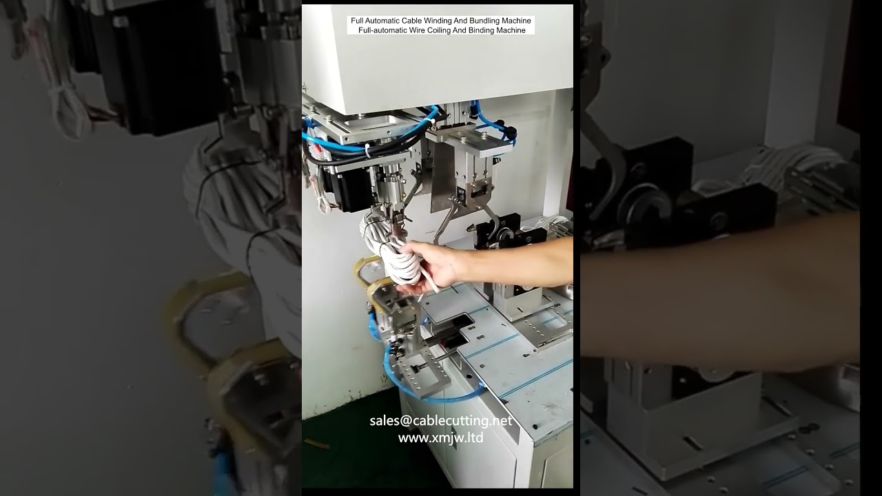 Máquina Automática de Enrolar e Agrupar Cabos - Bobinagem e Amarração de Fios