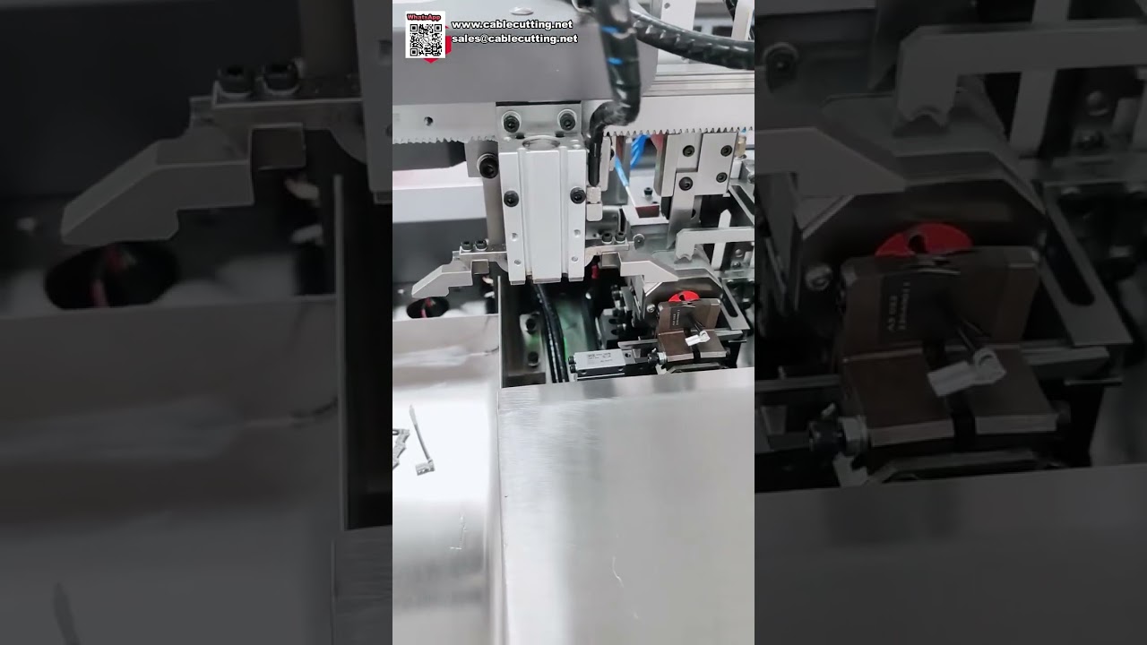 Máquina Automática de Crimpagem de Terminais, Inserção de Tubo Termorretrátil e Estanhagem de Fios