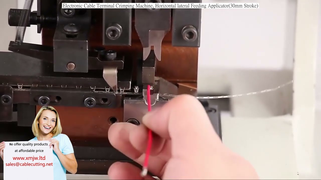Máquina de Crimpagem de Terminais Elétricos - Aplicador de Alimentação Lateral Horizontal com Curso de 30mm